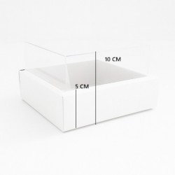Складные коробки с прозрачной крышкой, белые, 17 × 17 × 5 см, 12 шт.