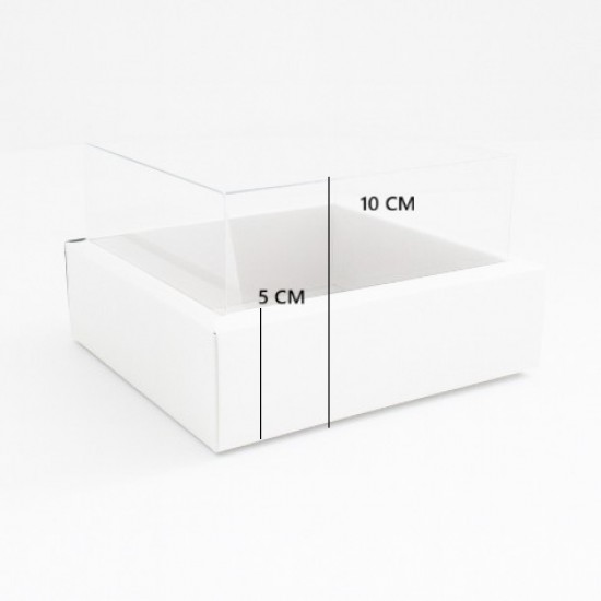 Складные коробки с прозрачной крышкой, белые, 17 × 17 × 5 см, 12 шт.