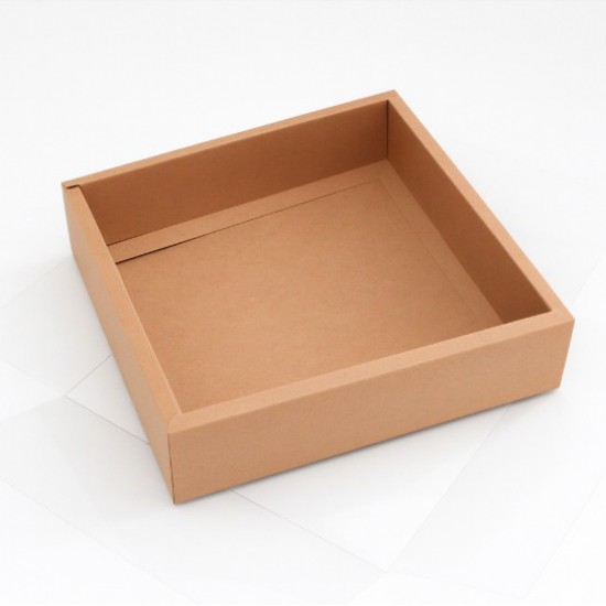 Складные коробки с прозрачной крышкой, kraft, 24 × 24 × 5 см, 12 шт.