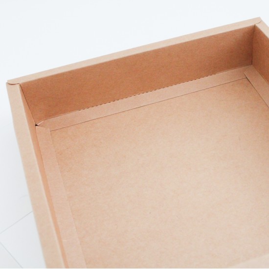 Складные коробки с прозрачной крышкой, kraft, 24 × 24 × 5 см, 12 шт.