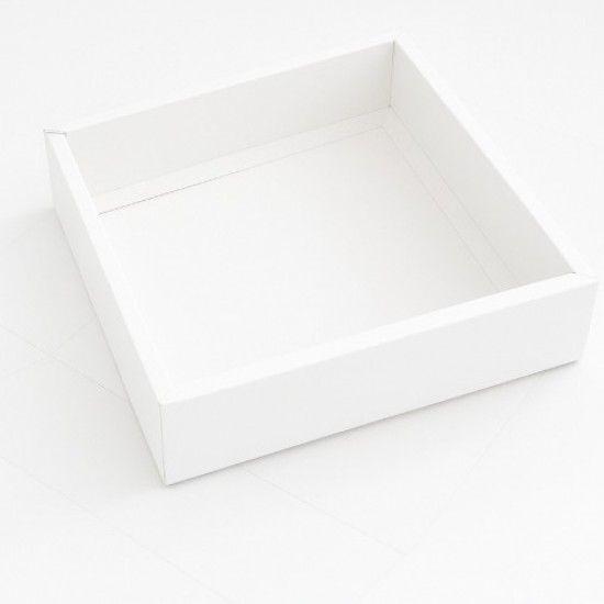 Складные коробки с прозрачной крышкой, белые, 24 × 24 × 5 см, 12 шт.