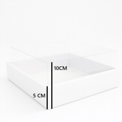 Складные коробки с прозрачной крышкой, белые, 24 × 24 × 5 см, 12 шт.