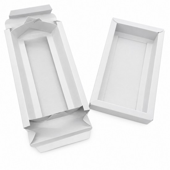 Balta izvelkama kastīte ar logu, 27×11,5×5 cm, 12 gab.