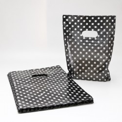 Plastmasas maisiņš ar izgrieztu rokturi, 25×27+8 cm (100 gab.)