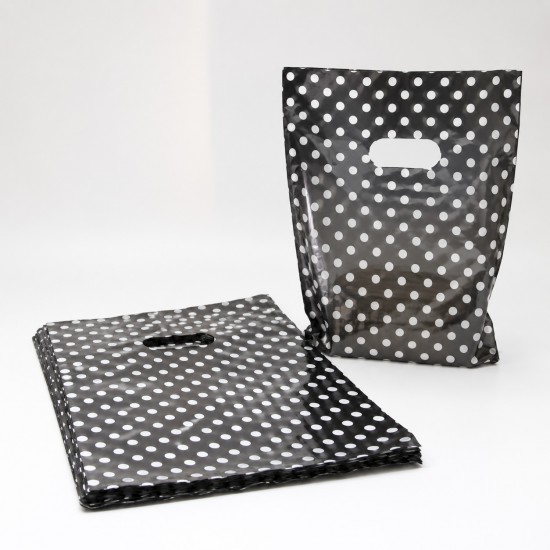 Plastmasas maisiņš ar izgrieztu rokturi, 25×27+8 cm (100 gab.)