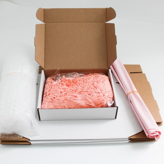 Ready to ship packing set for Online Order: boxes 20*15*5cm., 5pcs.+bubble film 1m., +courier bags 5pcs., +filler 2pack.