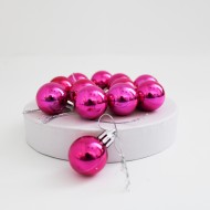 Dekors Ziemassvētku rotājumi bumbas, d-2,5cm.,12gab, "fuchsia"
