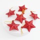 Декоративные Рождественские звездочки, 6шт., d-2,5см.,"red"