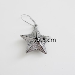 Dekors Ziemassvētku zvaigznes, 6gab,d-2,5cm., "silver"