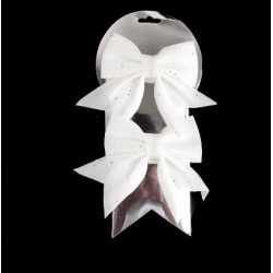 Dekors Ziemasvētku rotājumi bantītes 2gab.12cm.,''white"