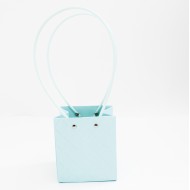 Ziedu ūdensizturīgais maisiņš ar rokturiem, zils, 13×10,5×13.5  cm, 10 gab.