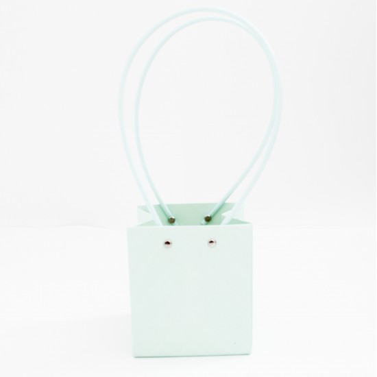 Waterproof Flower Gift Bag with Handles, tiffany, 13×10,5×13.5 cm, 10pcs