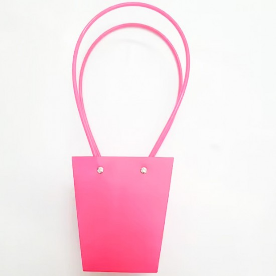 Waterproof Flower Gift Bag with Handles, Pink, 12×8×12.5 cm, 10 pcs.