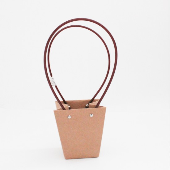Kraft Flower Bag with Handles, 12×12.5×8 cm, 10 pcs