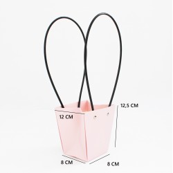 Flower Bag with Handles, pink, 8×12×12.5 cm, 1 pcs