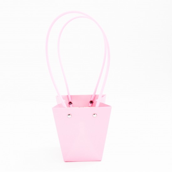 Waterproof Flower Bag with Handles, Pink, 12×8×12.5 cm, 10 pcs
