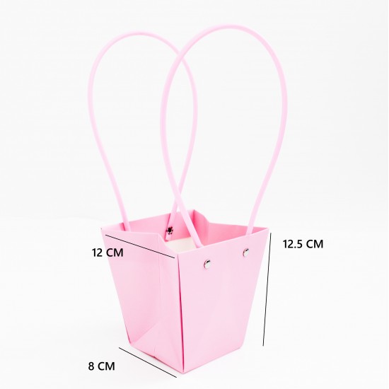 Waterproof Flower Bag with Handles, Pink, 12×8×12.5 cm, 10 pcs