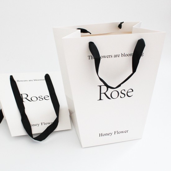 Bag HONEY FLOWERS 30*20*34cm 2pcs, white