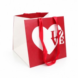 Dāvanu maisiņš LOVE 28 × 28 × 28 cm sarkans/balts