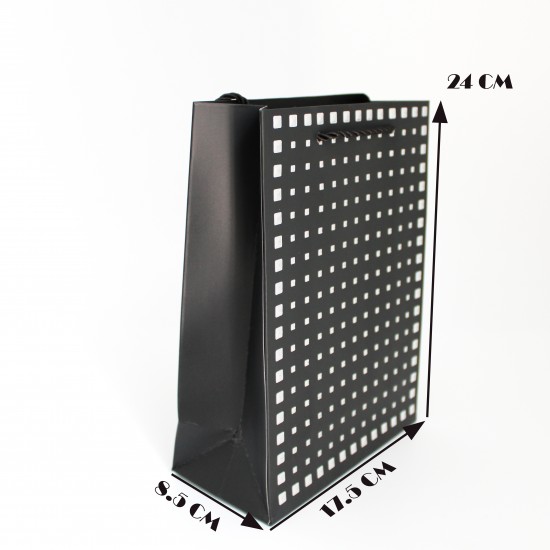 Papīra dāvanu maiss ar virves rokturiem 8,5*17,5*24cm, 12 gab