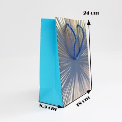 Papīra dāvanu maiss ar virves rokturiem 8,5*17,5*24cm, 12 gab