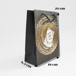 Papīra dāvanu maiss ar virves rokturiem 8,5*17,5*24cm, 12 gab