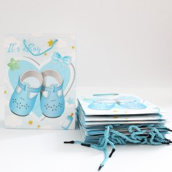 Papīra dāvanu maiss ar virves rokturiem BABY BOY 8,5*17,5*24cm, 12 gab