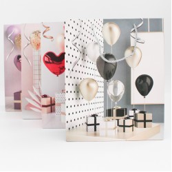 Gift bag with rope handles, 32×26×10 cm, mix color, 12 pcs