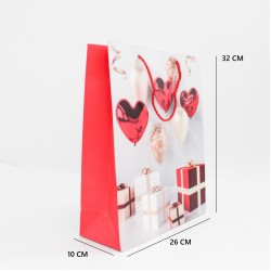 Gift bag with rope handles, 32×26×10 cm, mix color, 12 pcs
