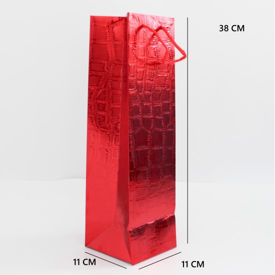Dāvanu maiss ar virves rokturiem, 38×11×11 cm, sarkans, 1 gab.