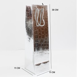 Dāvanu maiss ar virves rokturiem, 38×11×11 cm, sudraba, 1 gab.