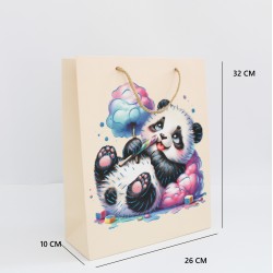 Dāvanu maisiņš ar  virves rokturiem, 32×26×10 cm, 1 gab.