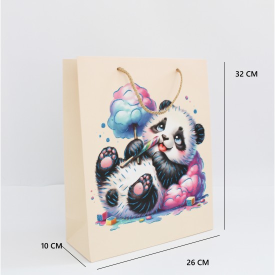 Dāvanu maisiņš ar  virves rokturiem, 32×26×10 cm, 1 gab.