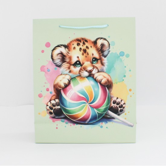 Gift bag with cord handles, 32×26×10 cm, 1 pcs