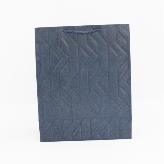 Gift Bag with Geometric Gold Print and Cord Handles 32×26×10 cm, 1 pcs