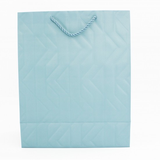 Gift Bag with Geometric Gold Print and Cord Handles 32×26×10 cm, 1 pcs