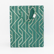 Пакет подарочный с геометрическим узором и веревочными ручками, 32×26×10 см, 1 шт.