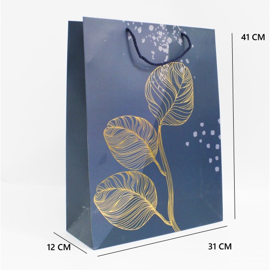 Dāvanu maisiņš ar ģeometrisku apdruku un virves rokturiem, 31×41×12 cm, 1 gab.