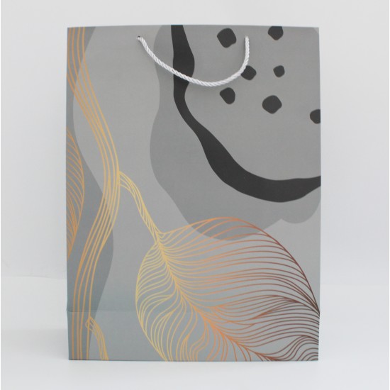 Dāvanu maisiņš ar ģeometrisku apdruku un virves rokturiem, 31×41×12 cm, 1 gab.