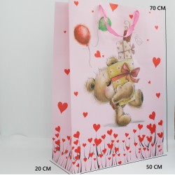 Dāvanu maisiņš ar  lentīšu rokturiem, 50×20×70 cm, 1 gab.