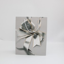 Dāvanu maisiņš ar satīna lentes apdruku un auklu rokturiem 26×32×10 cm, 1 gab.