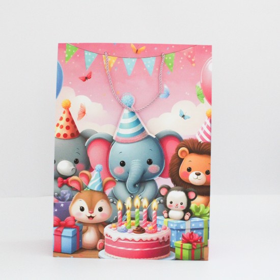 Gift Bag “Party Animals” with Cord Handles 30×12×41.5 cm, 1 pcs.