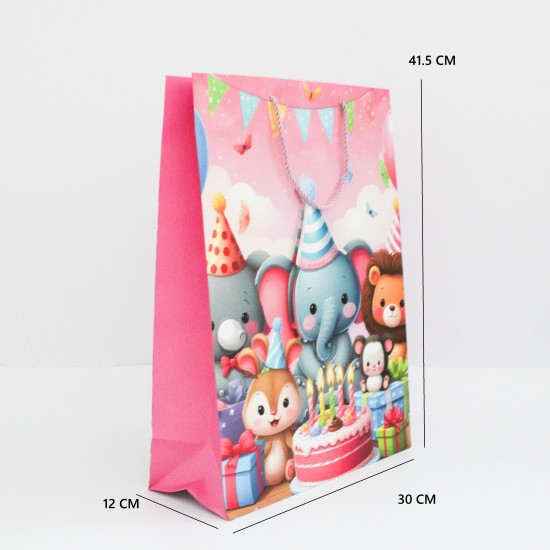 Gift Bag “Party Animals” with Cord Handles 30×12×41.5 cm, 1 pcs.