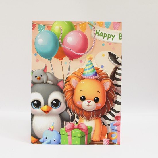 Gift Bag “Party Animals” with Cord Handles 30×12×41.5 cm, 1 pcs.