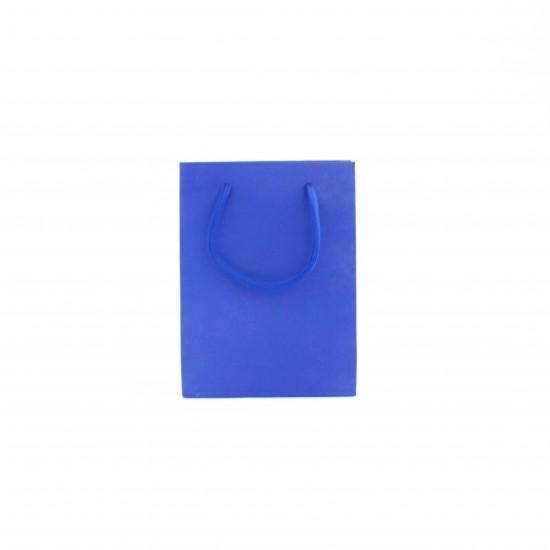 Papīra dāvanu maiss ar virves rokturiem  8*14*18cm , 12 gab, blue