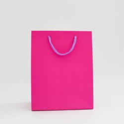 Papīra dāvanu maiss ar virves rokturiem  10*18*23cm , 12 gab, ''fuchsia"