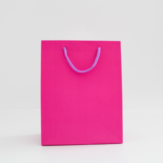 Бумажный подарочный пакет, 10*18*23см , 12шт., "fuchsia"