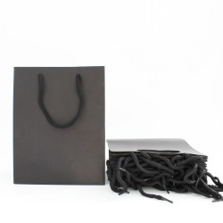 Papīra dāvanu maiss ar virves rokturiem  10*18*23cm , 12 gab, black