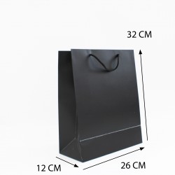 Бумажный подарочный пакет 12*26*32см 12шт., ''black''