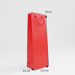Papīra dāvanu maiss ar virves rokturiem 8.5*12.5*36cm , 12 gab, red
